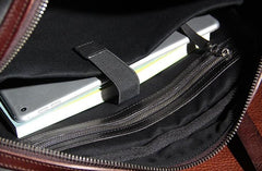 Vintage Leather Mens Black Briefcase Work Bag Laptop Bag Business Bag for Men