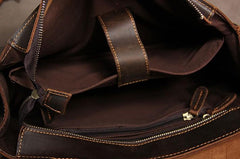 Vintage Leather Coffee Mens Briefcases Work Bag Business Bag Handbag for Men