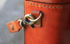 Handmade Brown Leather Mens Small Box Bag Shoulder Bag Messenger Bag for Men