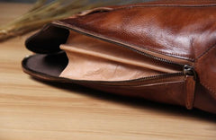 Handmade Leather Vintage Mens Handbag Briefcase Work Bag Business Bag for men