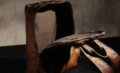 Handmade Leather Vintage Brown Mens Leather Backpack Travel Bag for men