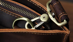 Vintage Leather Mens Coffee Black Handbag Shoulder Bag Briefcase for Men