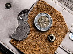Leather Men Travel Wallet Passport Wallet Bifold Long Wallets for Men