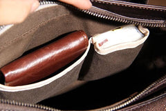 Vintage Leather Mens Cool Messenger Bag Shoulder Bag Crossbody Bag for Men